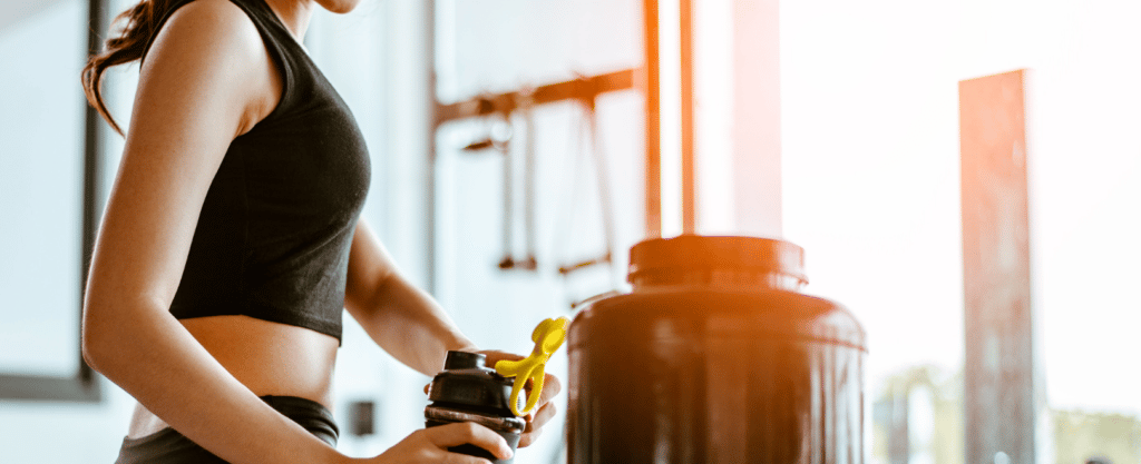 Woman fuelling for workout training exercise 