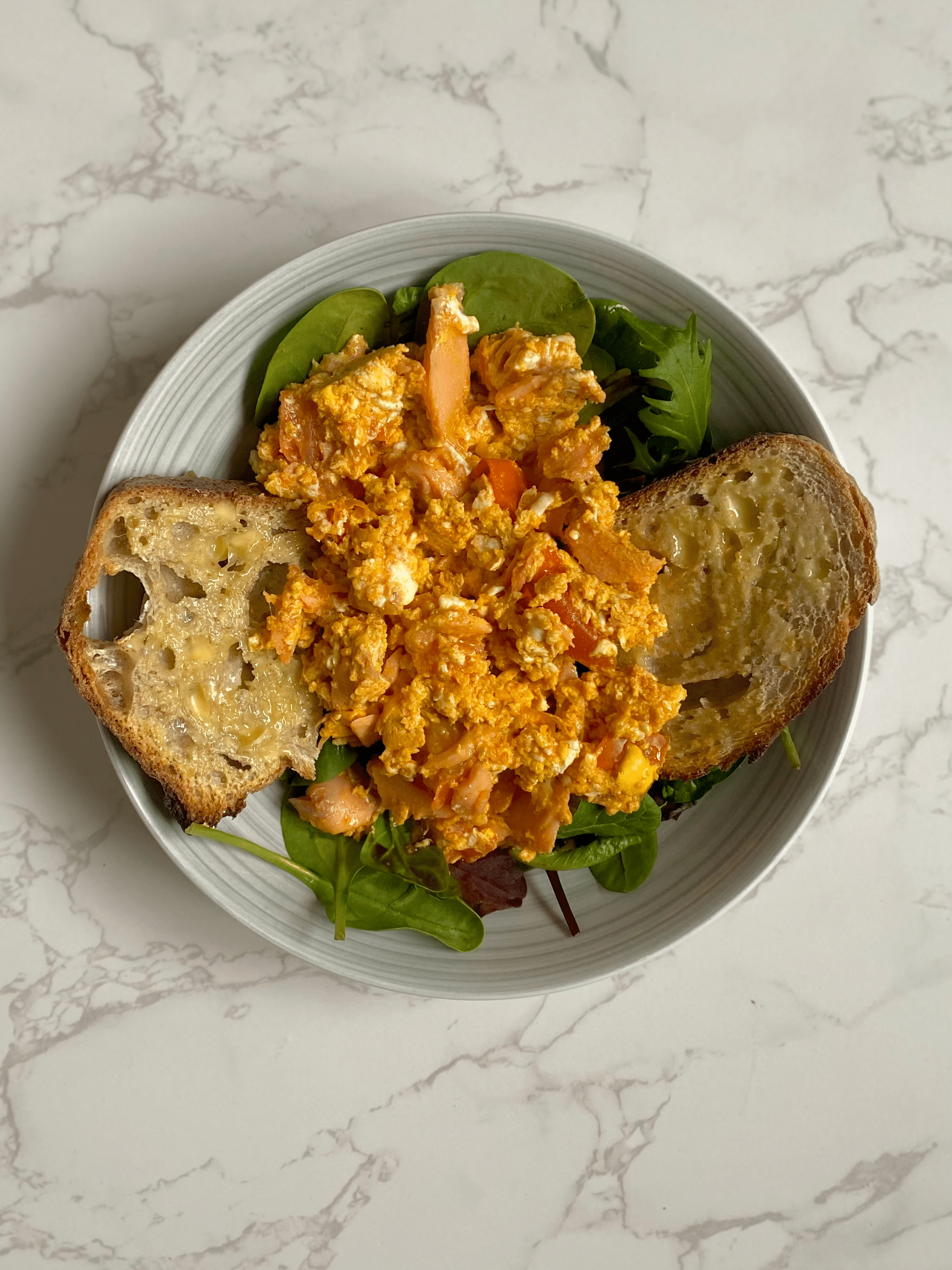 smokey eggs and smoked salmon sourdough toast daveynutrition